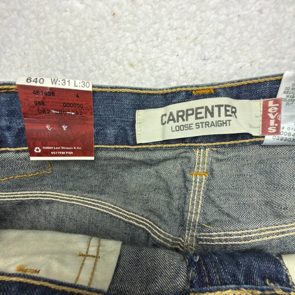 Levis 640 Carpenter Loose Straight Jeans Mens 31x30 Blue Denim Workwear NWT